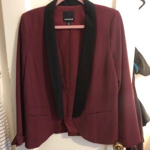 Trouve maroon and black blazer